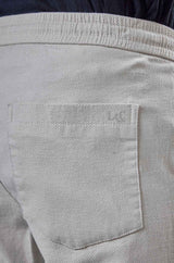 L&C Men's Beige Cotton Dobby Casual Lowers | Comfort Fit