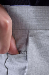 L&C Light Grey Regular Fit Ankle Length Formal/Casual Pants For Men | Lined | Polyester Viscose Blend