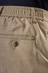 L&C Khaki Regular Fit Ankle Length Formal/Casual Pants For Men | Lined | Polyester Viscose Blend