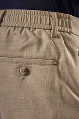 L&C Khaki Regular Fit Ankle Length Formal/Casual Pants For Men | Lined | Polyester Viscose Blend