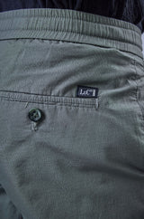 L&C Men's Stone Cotton Dobby Cargo Pants | Comfort Fit