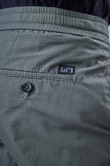 L&C Men's Stone Cotton Dobby Cargo Pants | Comfort Fit