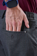 L&C Grey Lined Regular Fit Ankle Length Formal/Casual Pants For Men | Polyester Viscose Blend