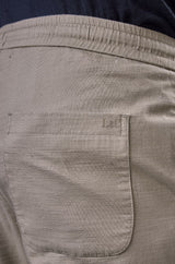 L&C Men's Khaki Cotton Dobby Casual Lowers | Comfort Fit