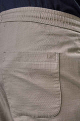 L&C Men's Khaki Cotton Dobby Casual Lowers | Comfort Fit