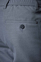 L&C Grey Regular Fit Ankle Length Formal/Casual Pants For Men | Lined | Polyester Viscose Blend