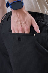 L&C Black Regular Fit Ankle Length Formal/Casual Pants For Men | Lined | Polyester Viscose Blend