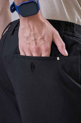 L&C Black Regular Fit Ankle Length Formal/Casual Pants For Men | Lined | Polyester Viscose Blend