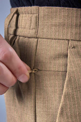 L&C Khaki Regular Fit Ankle Length Formal/Casual Pants For Men | Lined | Polyester Viscose Blend