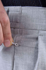 L&C Light Grey Regular Fit Ankle Length Formal/Casual Pants For Men | Lined | Polyester Viscose Blend