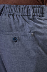 L&C Grey Checked Regular Fit Ankle Length Formal/Casual Pants For Men | Polyester Viscose Blend