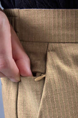 L&C Khaki Regular Fit Ankle Length Formal/Casual Pants For Men | Lined | Polyester Viscose Blend