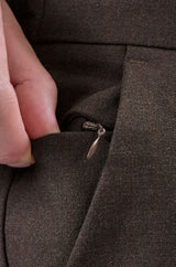 L&C Brown Lined Regular Fit Ankle Length Formal/Casual Pants For Men | Polyester Viscose Blend