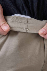 L&C Men's Khaki Cotton Dobby Casual Lowers | Comfort Fit