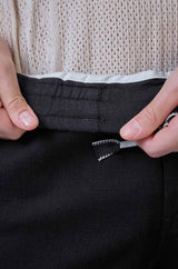 L&C Men's Black Cotton Dobby Casual Lowers | Comfort Fit