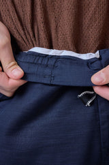 L&C Men's Navy Cotton Dobby Casual Lowers | Comfort Fit