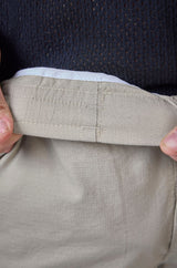 L&C Men's Khaki Cotton Dobby Cargo Pants | Comfort Fit