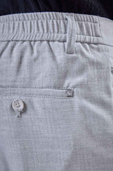 L&C Light Grey Regular Fit Ankle Length Formal/Casual Pants For Men | Lined | Polyester Viscose Blend