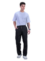 L&C Black | Baggy Fit | Regular Length | Unisex Casual Lowers | Flex Linen | Linen Slub