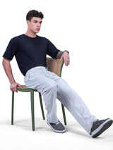 L&C Sky Blue | Baggy Fit | Regular Length | Unisex Casual Lowers | Flex Linen | Linen Slub