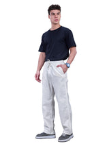 L&C Cream | Baggy Fit | Regular Length | Casual Lowers for Unisex | Flex Linen | Linen Slub