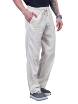 L&C Beige | Baggy Fit | Regular Length | Unisex Casual Lowers | Flex Linen | Linen Slub