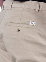 L&C Beige | Relax Fit | Regular Length | Gripper Elastic Men Cargo | Cotton | Dobby