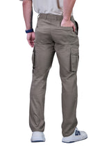 L&C Khaki | Relax Fit | Regular Length | Gripper Elasted Cargo Pants for Men | Cotton | Dobby