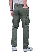 L&C Olive | Relax Fit | Regular Length | Gripper Adjustment Men Cargos| Cotton | Dobby