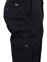 L&C Black | Relax Fit | Regular Length | Gripper Adjustment Men Cargo Pants | Cotton | Dobby