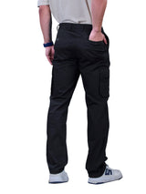 L&C Black | Relax Fit | Regular Length | Gripper Adjustment Men Cargo Pants | Cotton | Dobby
