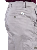 L&C Beige | Relax Fit | Regular Length | Gripper Elastic Cargo Pants for Men | Cotton | Dobby