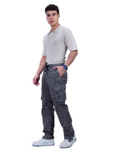 L&C Grey | Relax Fit | Regular Length | Full Elastic Men Cargos | Cotton | Camo Print