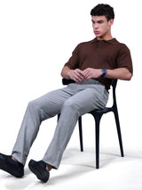 L&C Grey | Straight Fit | Regular Length | Side Elasticated Men Casual Trousers| PV 4 Way | Lining