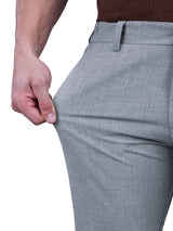 L&C Grey | Straight Fit | Regular Length | Side Elasticated Men Casual Trousers| PV 4 Way | Lining