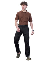 L&C Black | Relax Fit | Regular Length | Side Elastic Casual Trousers For Men | Imported 2 way Poly | Dobby