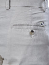 L&C Beige | Relax Fit | Regular Length | Gripper Elastic Cargo For Men with Chain | Cotton Dobby | Dobby