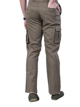 L&C Khaki | Relax Fit | Regular Length | Gripper Elasted Cargo For Men with Chain | Cotton Dobby | Dobby