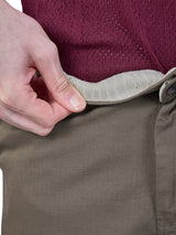 L&C Khaki | Relax Fit | Regular Length | Gripper Elasted Cargo For Men with Chain | Cotton Dobby | Dobby