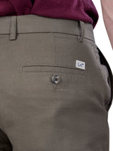 L&C Khaki | Relax Fit | Regular Length | Gripper Elasted Cargo For Men with Chain | Cotton Dobby | Dobby