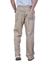 L&C Khaki | Baggy Fit | Regular Length | Unisex Casual Lowers | Viscose Lyocil Linen | Plain Linen Slub