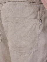 L&C Khaki | Baggy Fit | Regular Length | Unisex Casual Lowers | Viscose Lyocil Linen | Plain Linen Slub