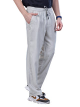 L&C Light Grey | Baggy Fit | Regular Length | Unisex Casual Lowers | Viscose Lyocil Linen | Plain Linen Slub