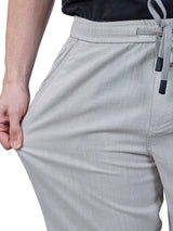 L&C Light Grey | Baggy Fit | Regular Length | Unisex Casual Lowers | Viscose Lyocil Linen | Plain Linen Slub