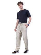 L&C Beige | Baggy Fit | Regular Length | Unisex Casual Lowers | Viscose Lyocil Linen | Plain Linen Slub