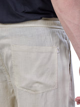 L&C Beige | Baggy Fit | Regular Length | Unisex Casual Lowers | Viscose Lyocil Linen | Plain Linen Slub