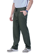 L&C Olive | Baggy Fit | Regular Length | Unisex Casual Lowers | Cotton | Plain