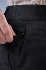 L&C Black Regular Fit Ankle Length Formal/Casual Pants For Men | Lined | Polyester Viscose Blend