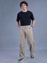 L&C Khaki | Baggy Fit | Regular Length | Unisex Casual Lowers | Viscose Tehnsil Linen | Linen Slub