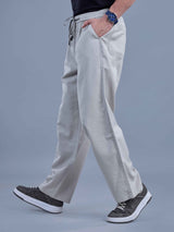 L&C Light Grey | Baggy Fit | Regular Length | Unisex Casual Lowers | Viscose Tehnsil Linen | Linen Slub